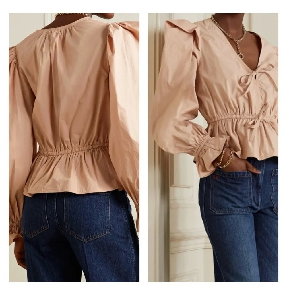 ULLA JOHNSON Sabina Puff-Sleeve Cotton Blouse